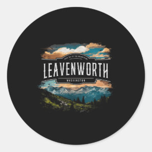 Leavenworth Mountains Washington Hiking Outdoors V Classic Round Sticker