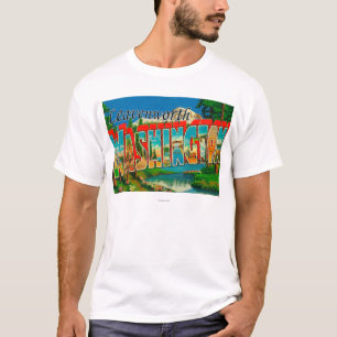 Leavenworth, Washington - Large Letter Scenes T-Shirt