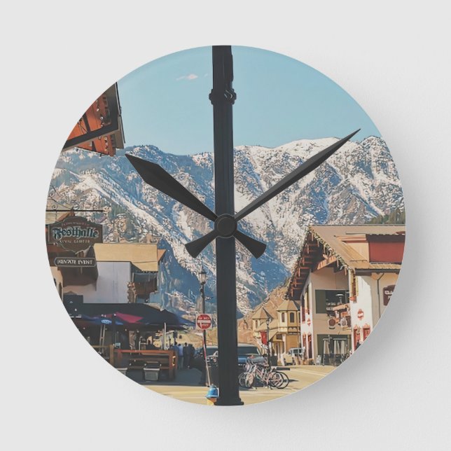 Leavenworth - Washington  Round Clock (Front)