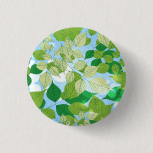 Leaves 3 Cm Round Badge