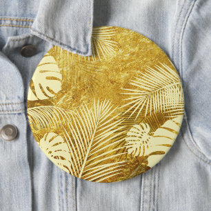 Leaves 8 6 cm round badge