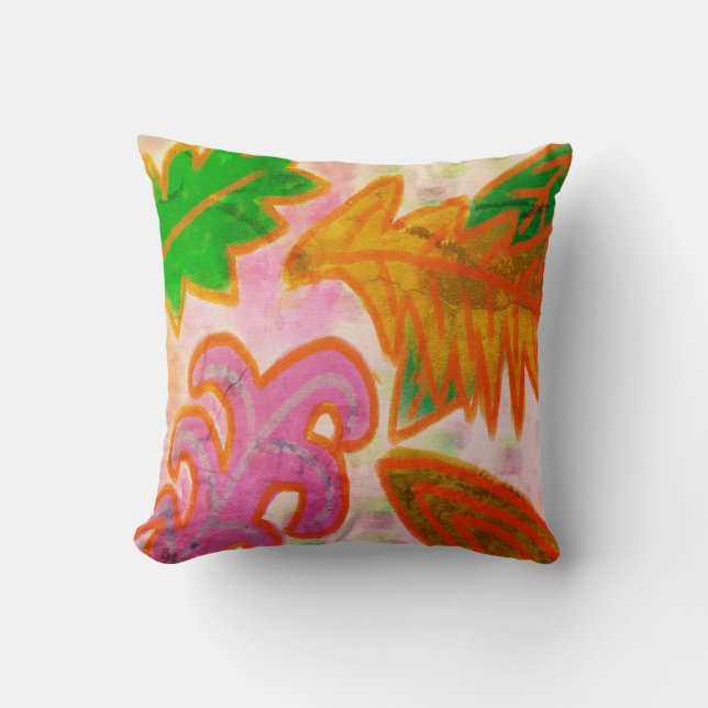 Leaves Abstract Art Cushion (Front)