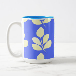 leaves abstract art Two-Tone coffee mug