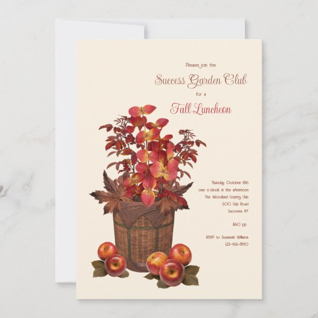 Leaves and Apples Invitation (Front)