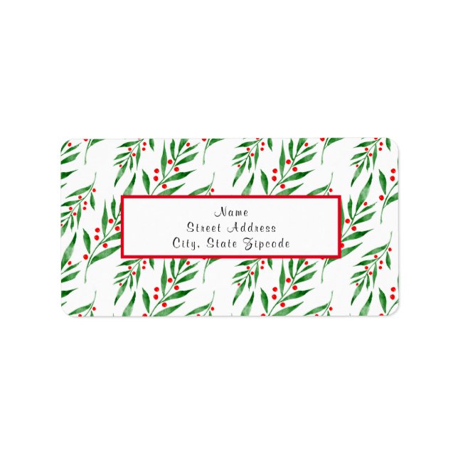 Leaves and Berries Pattern Label (Front)