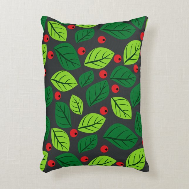 "Leaves and Berries" Pillow  (Front(Vertical))