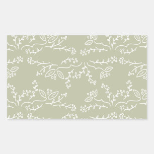leaves and berries rectangular sticker