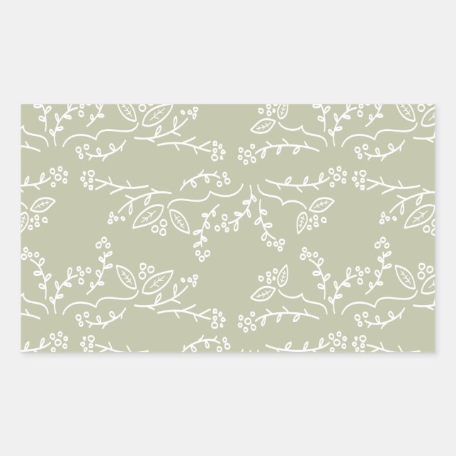 leaves and berries rectangular sticker (Front)