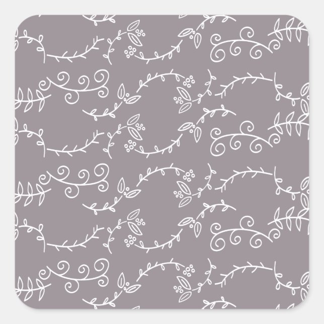 leaves and berries square sticker (Front)