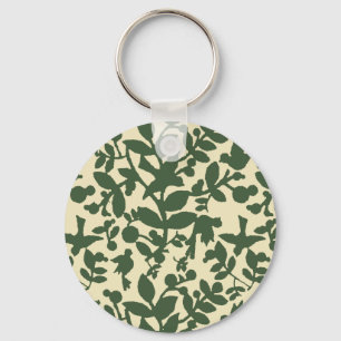 Leaves and birds key ring
