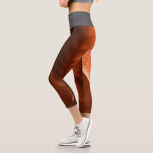 Leaves And Black Zazzle_Growshop. Capri Leggings
