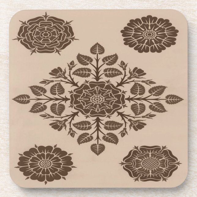 Leaves and branch ornament coaster (Front)