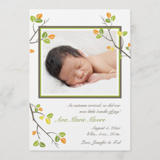 Leaves and Branches Birth Announcement