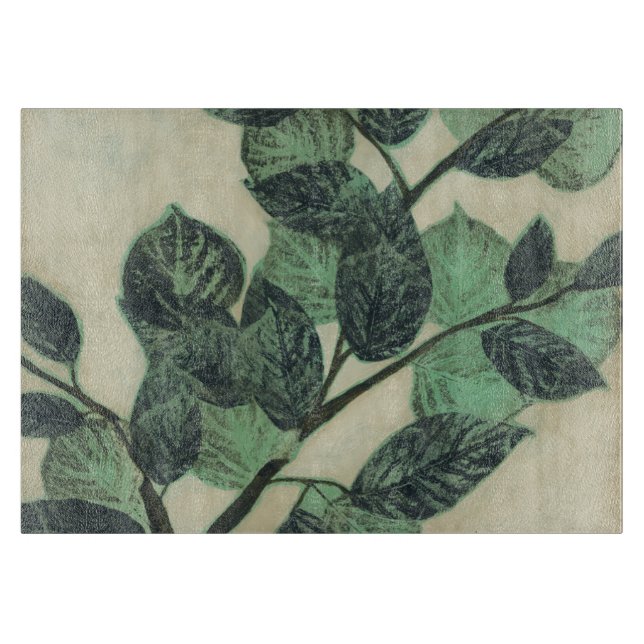 Leaves and Branches on Cream Background Cutting Board (Front)