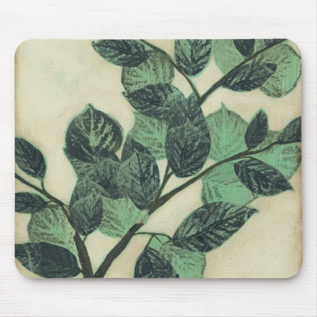 Leaves and Branches on Cream Background Mouse Pad (Front)