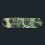 Leaves and Branches on Cream Background Skateboard<br><div class="desc">Vibrant green leaves and branches rest on a cream background in this print by Jennifer Goldberger. As the season change the colours on these leaves stay the same,  bringing a little consistency into your life.</div>