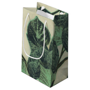 Leaves and Branches on Cream Background Small Gift Bag