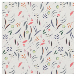 Leaves And Feathers Pattern Fabric