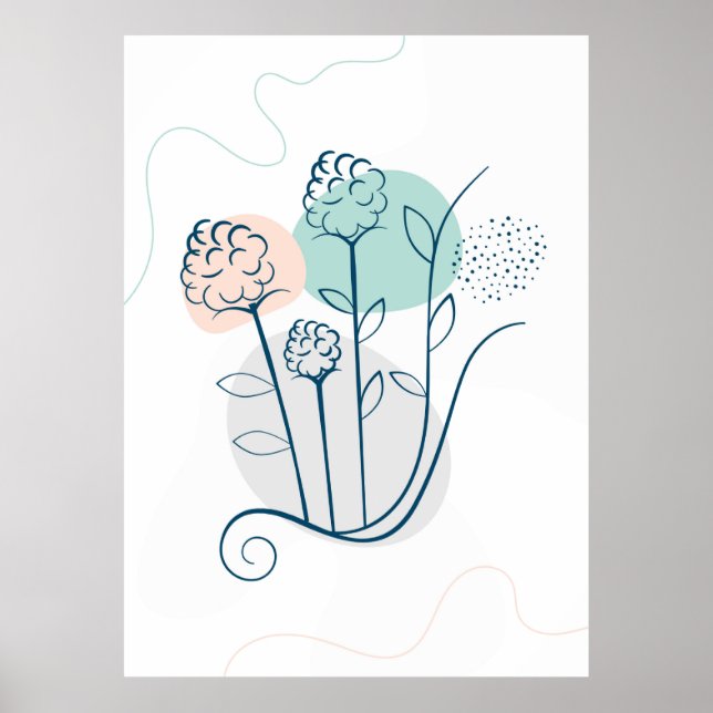 Leaves and flower background  poster (Front)