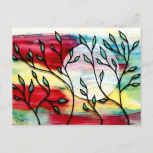 Leaves and Ink Transparent Layers Postcard