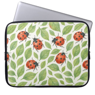 Leaves and Ladybugs  Laptop Sleeve