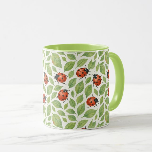 Leaves and Ladybugs  Mug (Front Right)