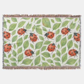Leaves and Ladybugs  Throw Blanket