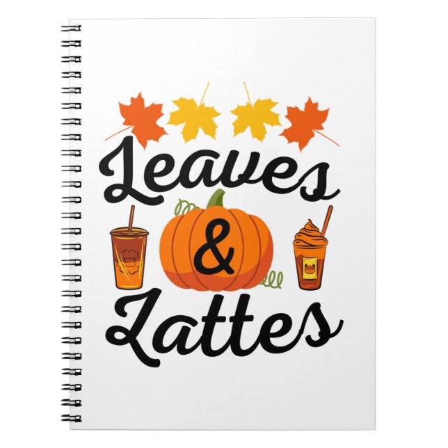 Leaves And Latte Fall Autumn Notebook (Front)