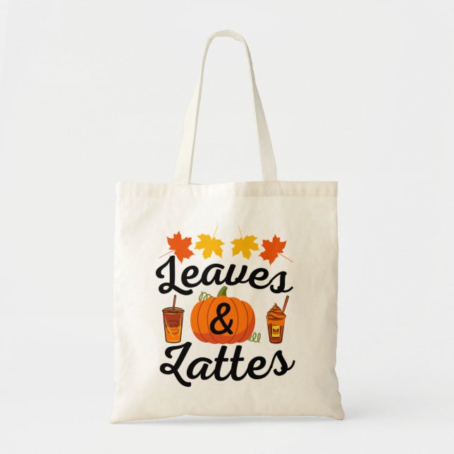 Leaves And Latte Fall Autumn Tote Bag (Front)