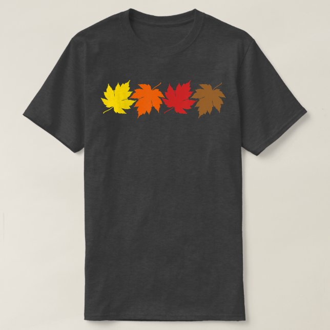 Leaves and October Autumn Men or Women Distressed  T-Shirt (Design Front)