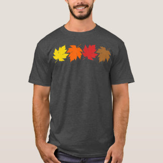 Leaves and October Autumn Men or Women Distressed  T-Shirt