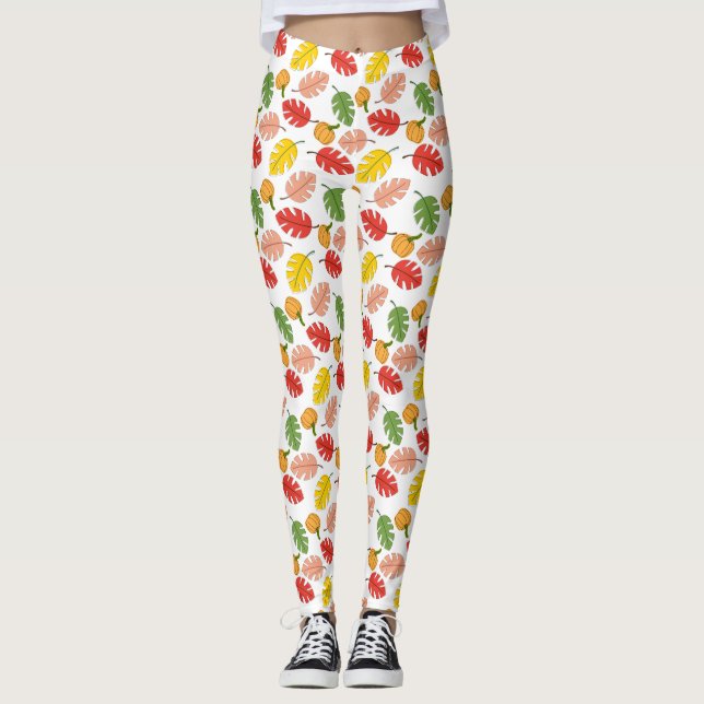 Leaves and Pumpkins Leggings (Front)