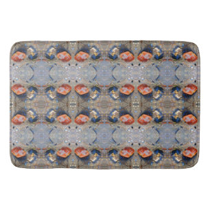Leaves and Sea Shells Pattern Bath Mat