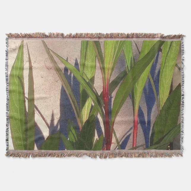 Leaves and Shadows Throw Blanket (Front)
