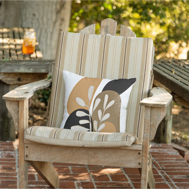 Leaves and stones minimalist art cushion (Chair)