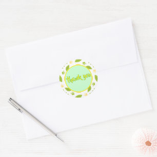Leaves and Twigs THANK YOU sticker custom
