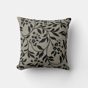 Leaves and vines on Taupe Cushion