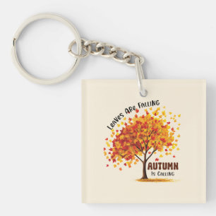 Leaves Are Falling, Autumn Is Calling – Cosy Fall  Key Ring