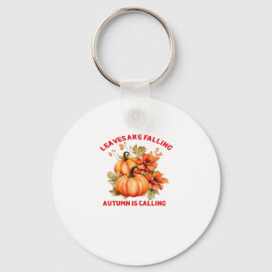 Leaves Are Falling Autumn Is Calling Design Classi Key Ring