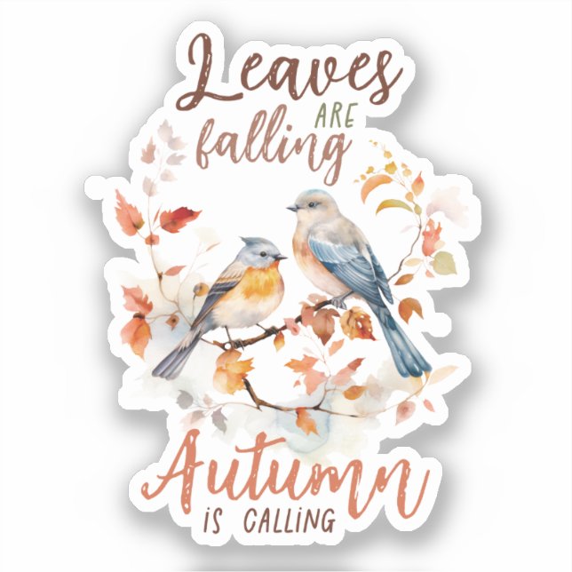 Leaves Are Falling –Whimsical Fall Birds & Foliage (Front)