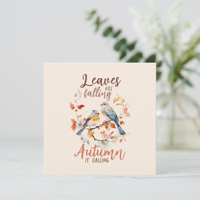 Leaves Are Falling –Whimsical Fall Birds & Foliage (Standing Front)