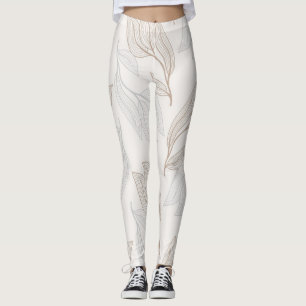 Leaves Beautiful Wallpaper Pattern royalty-free ve Leggings