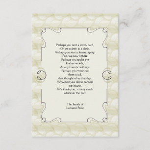 Leaves Bereavement Thank You Notecard