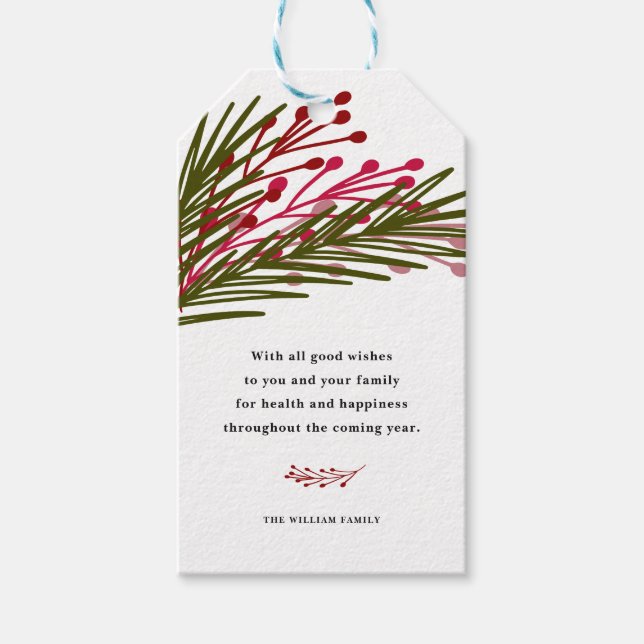 Leaves & Berries Gift Tags (Front)
