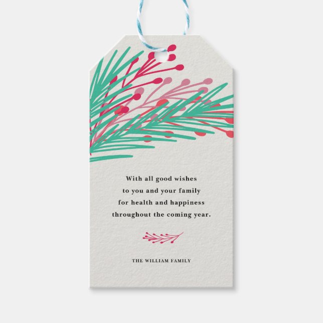 Leaves & Berries Gift Tags (Front)