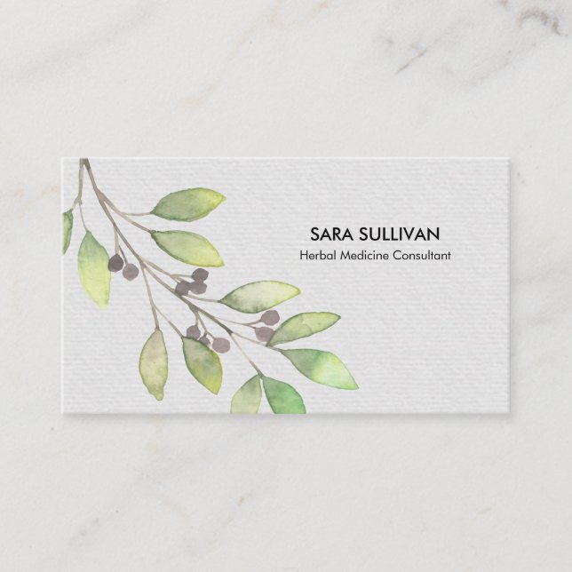 Leaves Berries Herbal Medicine Herbs Business Card (Front)