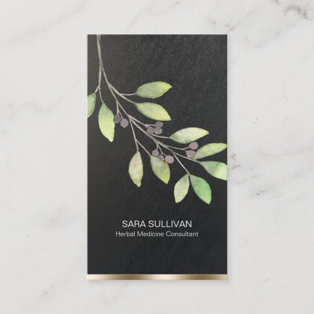 Leaves Berries Herbal Medicine Herbs Business Card (Front)