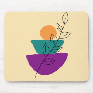 Leaves boho illustration mouse pad
