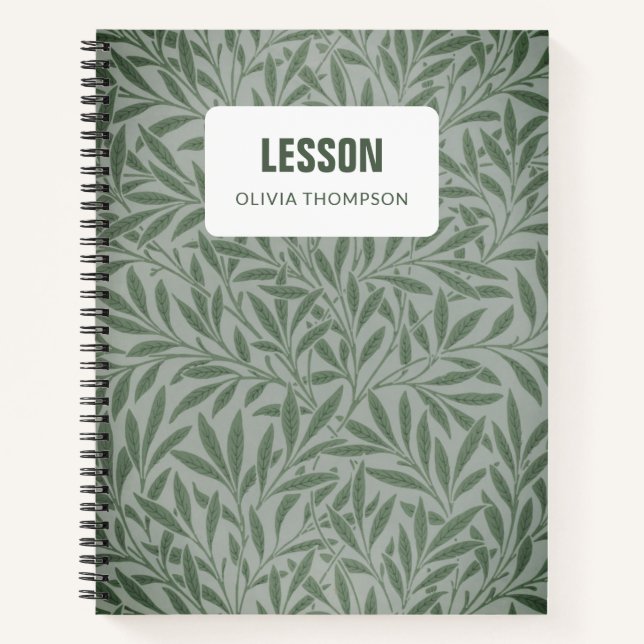 Leaves Botanical Personalised Lesson Composition  Notebook (Front)