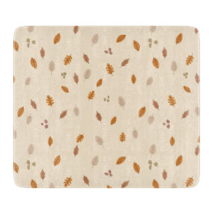 Leaves & Branches Light Autumn Acorns Cream Backgr Cutting Board